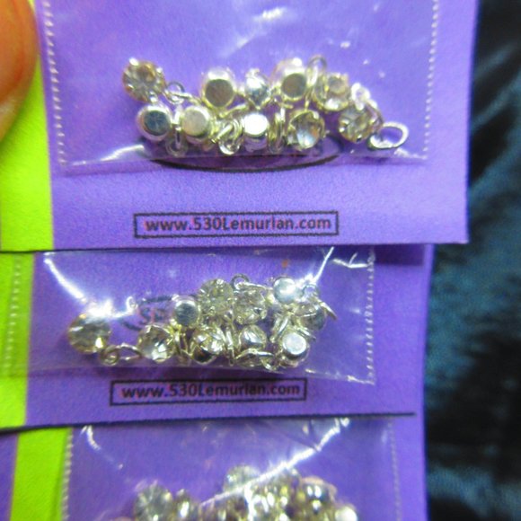 Silver Plated Crystal Rhinestone Charms Spacer Beads 10Pcs Each Package Lot Of 3 - Picture 3 of 3